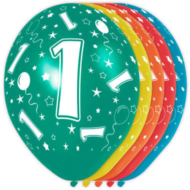 Feestbazaar 1 Jaar Verjaardag Ballonnen 5 Stuks
