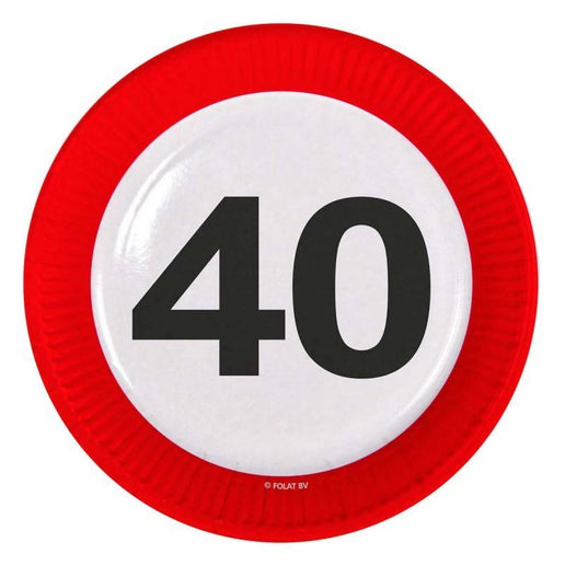 Feestbazaar 40 Jaar Verkeersbord Borden - 8 stuks