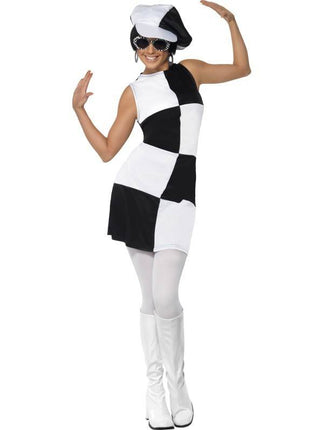 Feestbazaar 60's partygirl zwart/wit