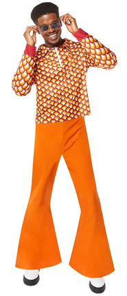Feestbazaar 70's Hippiekostuum Heren Oranje