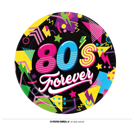 Feestbazaar 80's Forever Disco borden (6st)