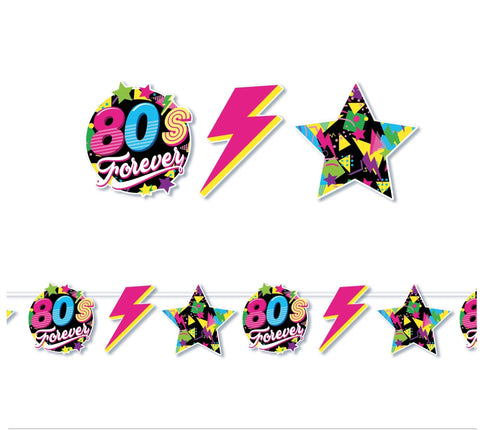 Feestbazaar 80's Forever Emblemen Party Slinger (3m)