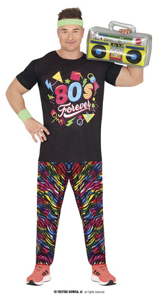 Feestbazaar 80's Forever Outfit Rainbow Heren