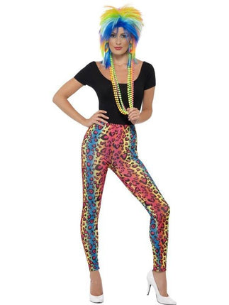 Feestbazaar 80's Legging neon luipaard print