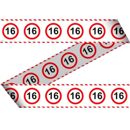Feestbazaar Afzetlint verkeersbord 16