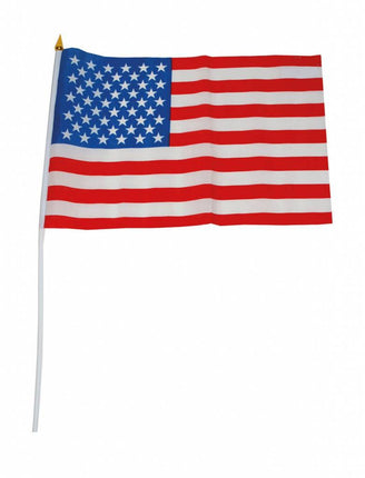Feestbazaar Amerika vlag op stok 30x45cm