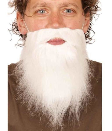 Feestbazaar Baard Wit Met Elastiek