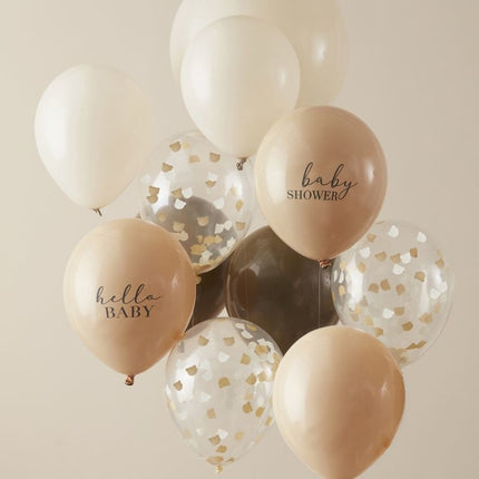 Feestbazaar Baby Shower Ballonnen Set Taupe (11st)