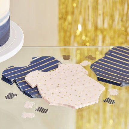 Feestbazaar Babyshower Servetten Rompertjes (16st)