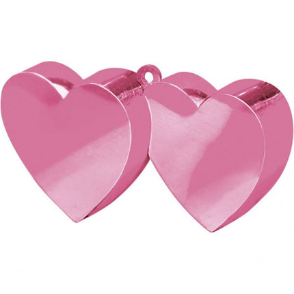 Feestbazaar Ballongewicht dubbel hart roze 150gr
