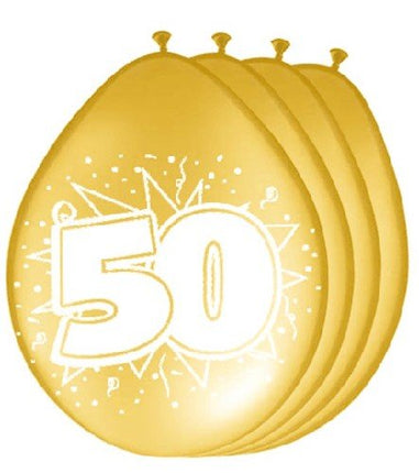 Feestbazaar Ballonnen '50' goud (8 st)