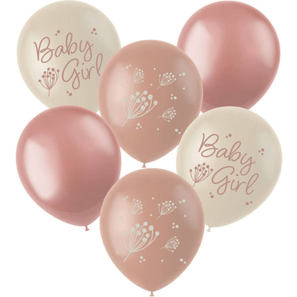 Feestbazaar Ballonnen Blooming Baby Girl (6st)