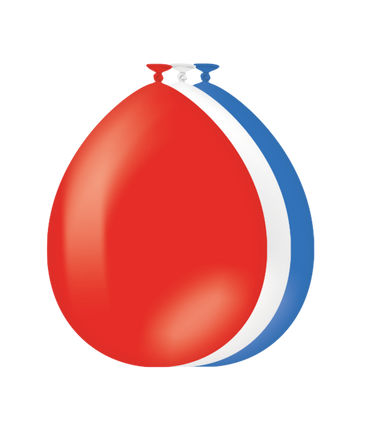 Feestbazaar Ballonnen Rood-Wit-Blauw (10st)