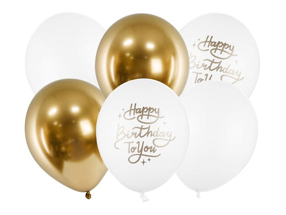 Feestbazaar Ballonnen Set Chique Happy Birthday To You 30cm (6st)