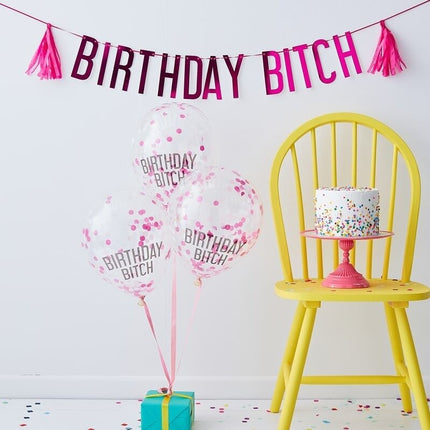 Feestbazaar Birthday Bitch Verjaardag Set Roze