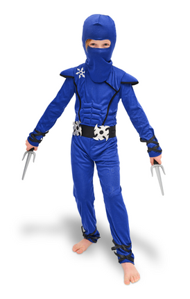 Feestbazaar Blauwe Ninja Outfit Kind Compleet