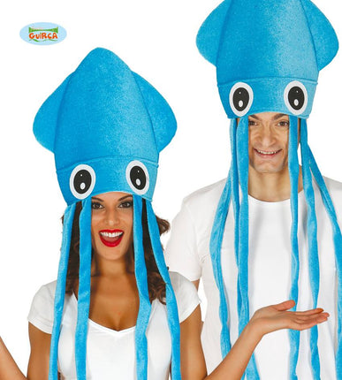 Feestbazaar Blauwe Octopus hoed