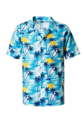 Feestbazaar Blauwe Tropische Blouse Palmboom