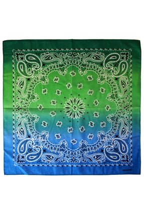Feestbazaar Boeren Zakdoek Met Kleurverloop Groen/Blauw