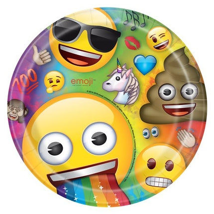 Feestbazaar Borden Emoji Versiering 23cm 8 stuks