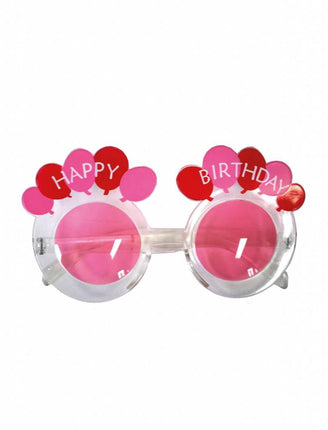Feestbazaar Bril Happy Birthday roze