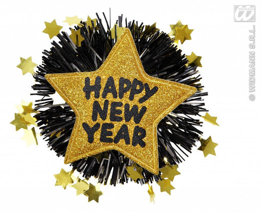 Feestbazaar Broche Happy New Year goud