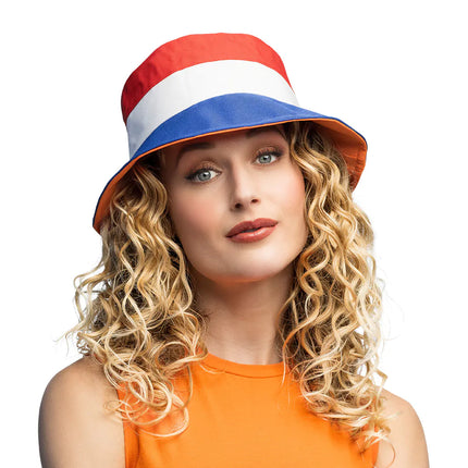 Feestbazaar Bucket Hoed Holland Rood Wit Blauw