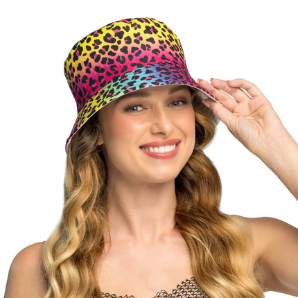 Feestbazaar Bucket Hoed Rainbow Panter