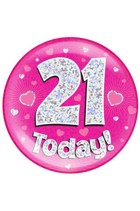 Feestbazaar Button 21 today holografisch