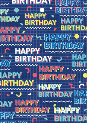 Feestbazaar Cadeaupapier Happy Birthday Blauw