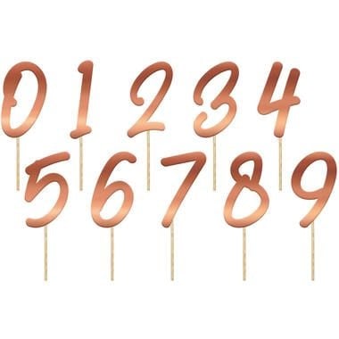 Feestbazaar Cake Toppers Cijfers Roségoud Elegant Blush - 20 stuks