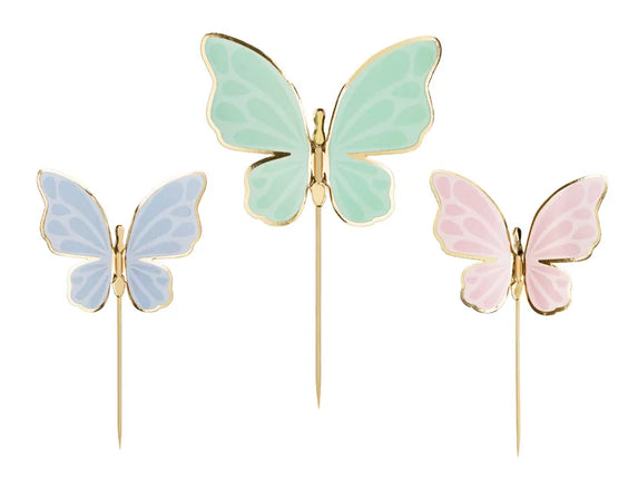 Feestbazaar Cake Toppers Vlinders (9st)