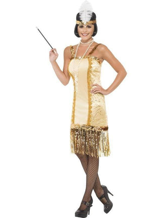 Feestbazaar Charleston flapper kostuum goud