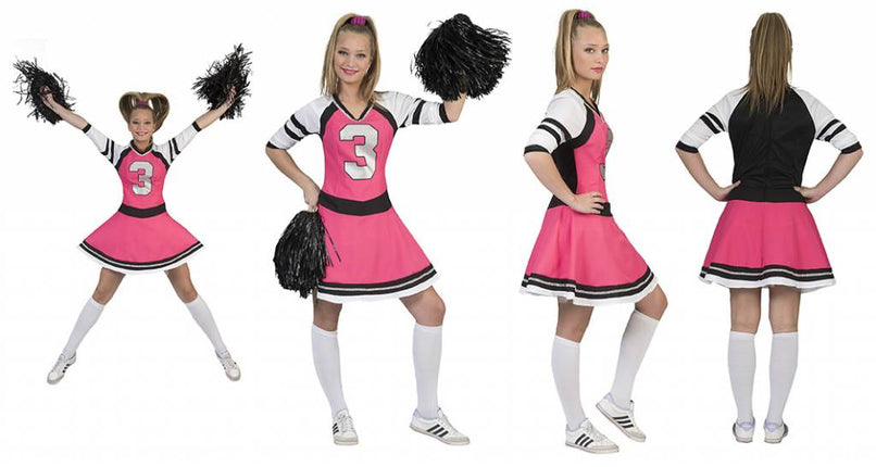 Feestbazaar Cheerfull Cheerleader jurkje roze dames