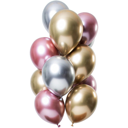 Feestbazaar Chrome Ballonnen Morganite Premium 33cm - 12 Stuks