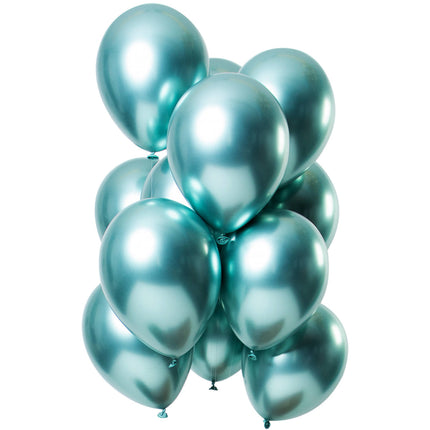 Feestbazaar Chrome ballonnen Spiegeleffect Groen Premium 33cm - 12st