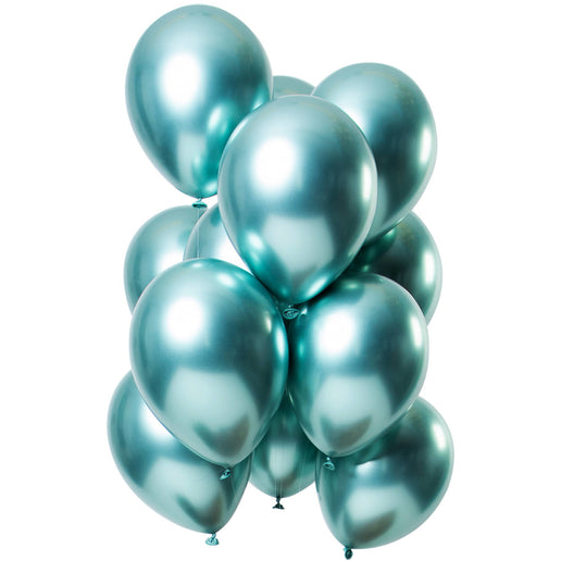 Feestbazaar Chrome ballonnen Spiegeleffect Groen Premium 33cm - 12st