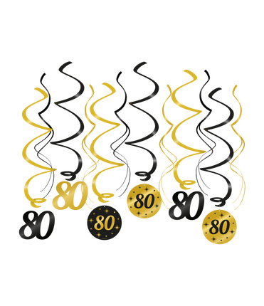 Feestbazaar Classy Party Swirls 80 Jaar (12st)