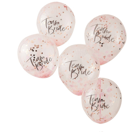 Feestbazaar Confetti Ballonnen 'Team Bride' (5st)