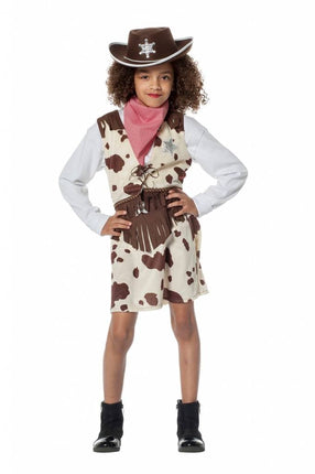 Feestbazaar Cowgirl pakje koeienprint