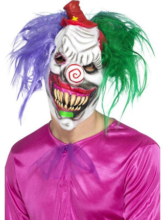 Feestbazaar Crazy color killer clown masker