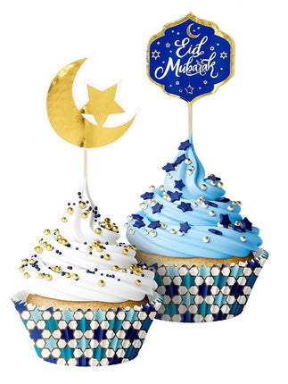 Feestbazaar Cupcake Deco Set Eid Mubarak (20st)