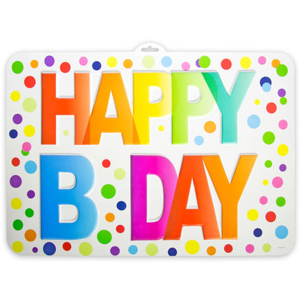 Feestbazaar Deurbord Happy Birthday Stippen