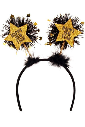 Feestbazaar Diadeem Happy New Year zwart/goud