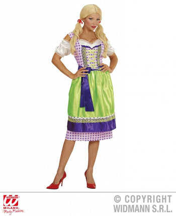 Feestbazaar Dirndl paars/groen