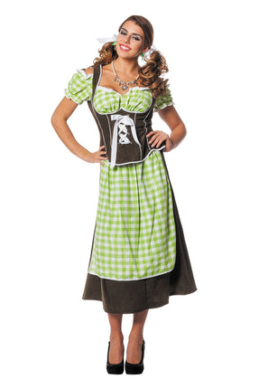 Feestbazaar Dirndl suedine groen