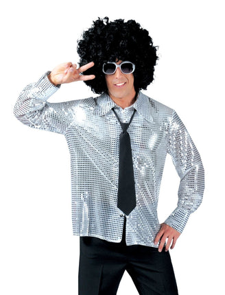 Feestbazaar Disco Blouse Paillet Zilver