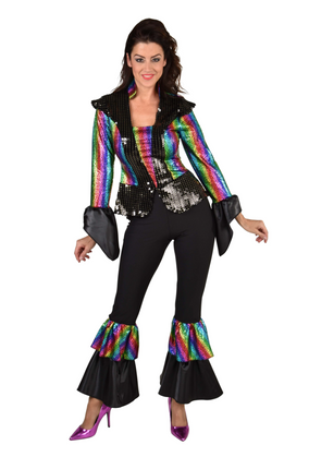 Feestbazaar Disco Queen Regenboog Pak Premium