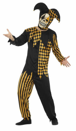 Feestbazaar Duivelse Joker pak Halloween goud/zwart