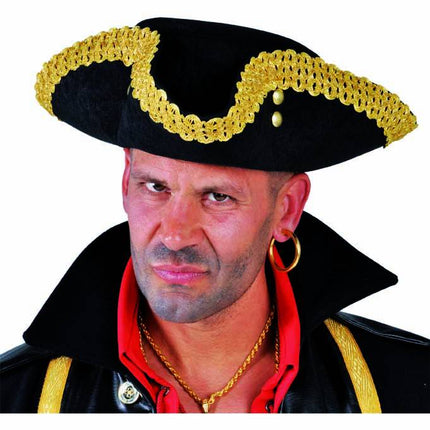 Feestbazaar Elite hoed Captain gouden rand